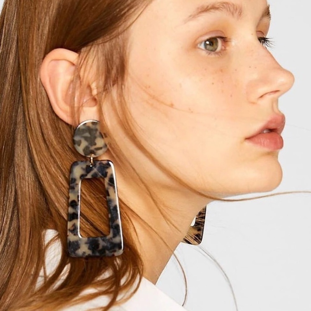 Leopard Acetate Earrings